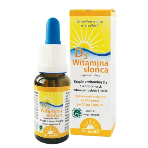 Dr. Jacob's Witamina Słońca D3, 20 ml - Witamina D dla dzieci i dorosłych - 1