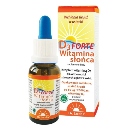 Dr. Jacob's Witamina Słońca D3 Forte, 20 ml - Wysoka dawka witaminy D w 1 kropli - 1