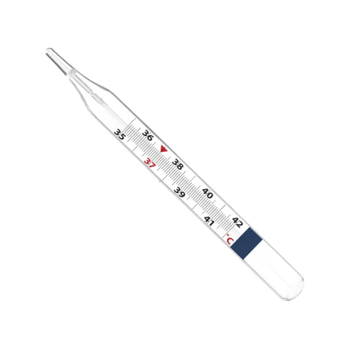 Novama Sigma Termometr bezrtęciowy w etui, 1 sztuka - Termometr szklany do pomiaru temperatury ciała - 1