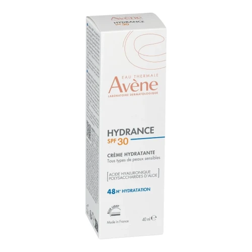 Avène Hydrance Lekki krem nawilżający SPF 30, 40 ml - Intensywne nawilżenie i ochrona przeciwsłoneczna dla skóry wrażliwej - 1