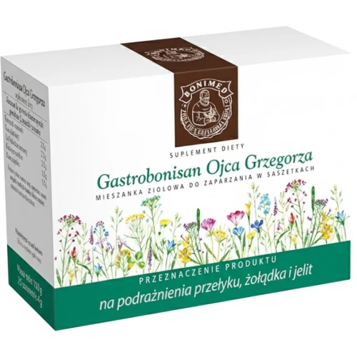 Gastrobonisan, 25 saszetek - Z kwiatem rumianku i korzeniem prawoślazu, które  łagodzą podrażnienia przełyku, żołądka i jelit - 1