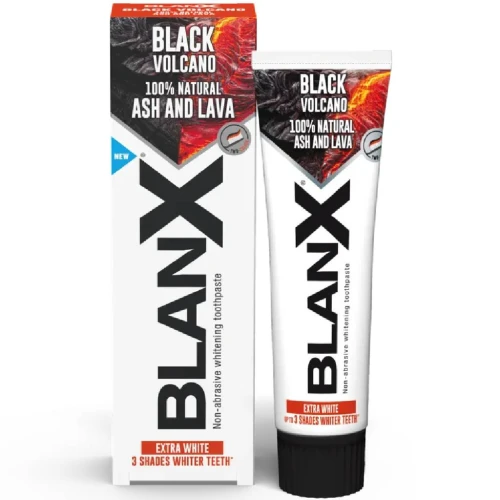 BlanX Black Volcano wybielająca pasta do zębów, 75 ml - Popiół i lawa – naturalne wybielanie i ochrona szkliwa  - 1
