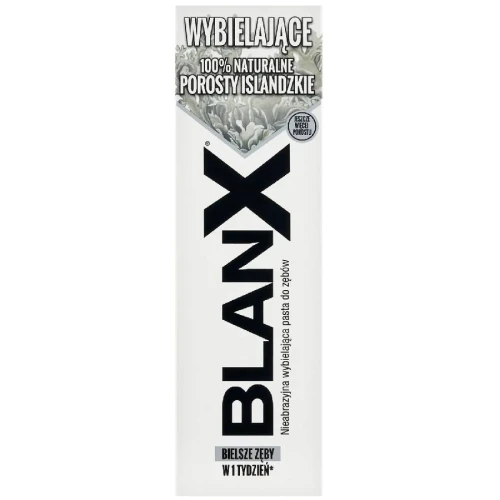 BlanX Whitening wybielajaca pasta do zębów, 75 ml - Z porostami islandzkimi i fluorem dla zdrowych zębów - 1