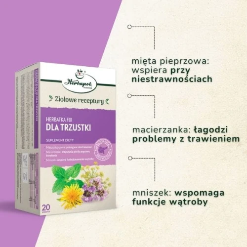Herbatka Fix Dla Trzustki, 20 saszetek - Kompozycja ziół, wspomaga trawienie i funkcjonowanie dróg żółciowych - 2