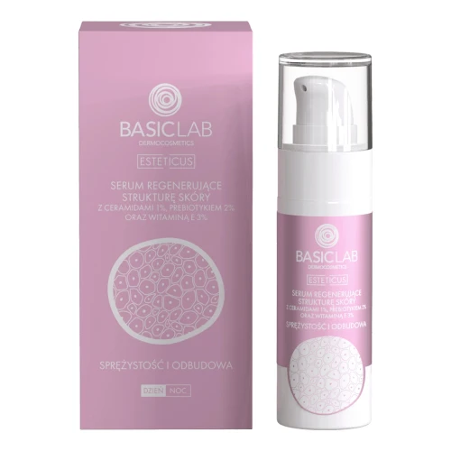 BasicLab Ceramidowa Pielęgnacja Zestaw - serum pod oczy, 15 ml + serum do twarzy, 30 ml - Kompleksowa pielęgnacja skóry pod oczy i twarzy - 2