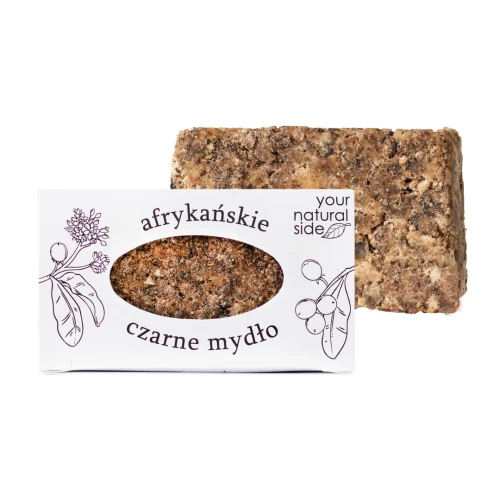 Your Natural Side Czarne Mydło Afrykańskie, 100 g - Naturalne mydło do twarzy, ciała i włosów z masłem shea i olejami roślinnymi - 1