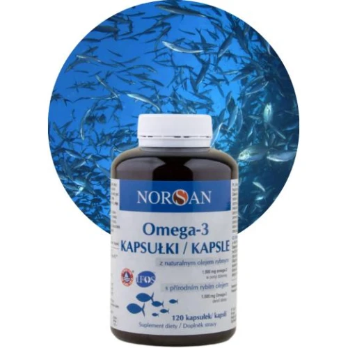 Norsan Omega-3, 120 kapsułek - Z olejem rybim i ekstraktem z rozmarynu - 1