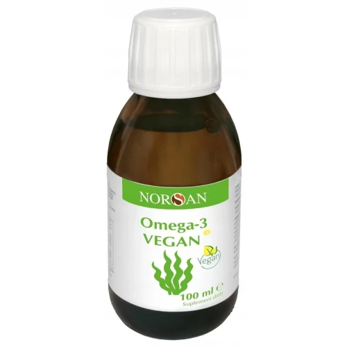 Norsan Omega-3 Vegan, smak cytrynowy, olej z alg 100 ml - Roślinny olej bez dodatku ryb bogaty w EPA - 1