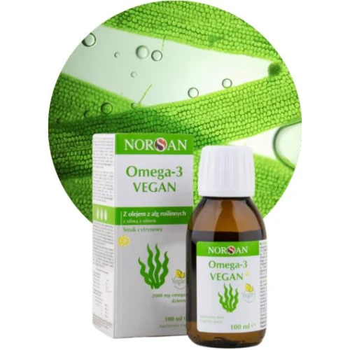 Norsan Omega-3 Vegan, smak cytrynowy, olej z alg 100 ml - Roślinny olej bez dodatku ryb bogaty w EPA - 2