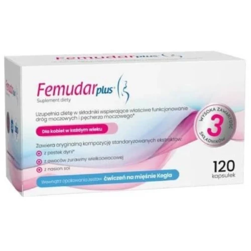 Femudar Plus 120 kapsułek -  Z  zestawem  ćwiczeń na mięśnie Kegla - 1