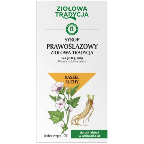 Ziołowa Tradycja syrop prawoślazowy, 250 ml - Łagodzi podrażnienia błony śluzowej gardła i suchy kaszel - 1