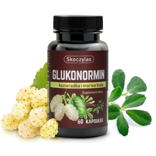 Skoczylas Glukonormin Kozieradka i Morwa Biała, 60 kapsułek - Suplement diety wspomagający prawidłową glikemię - 1