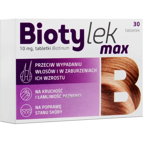 Biotylek Max 10mg, 30 tabletek - Poprawia kondycję włosów i paznokci - 1