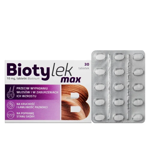 Biotylek Max 10mg, 30 tabletek - Poprawia kondycję włosów i paznokci - 2