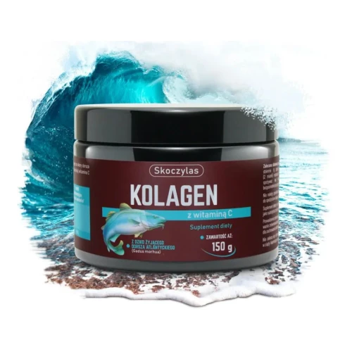 Skoczylas Kolagen z dorsza atlantyckiego dziko żyjącego z Witaminą C, 150 g - Składniki dla zdrowej skóry, kości i stawów - 1