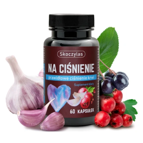 Skoczylas Na Ciśnienie Potas, Aronia, L-leucyna, 60 kapsułek - Dla prawidłowego ciśnienia i wsparcia serca - 1