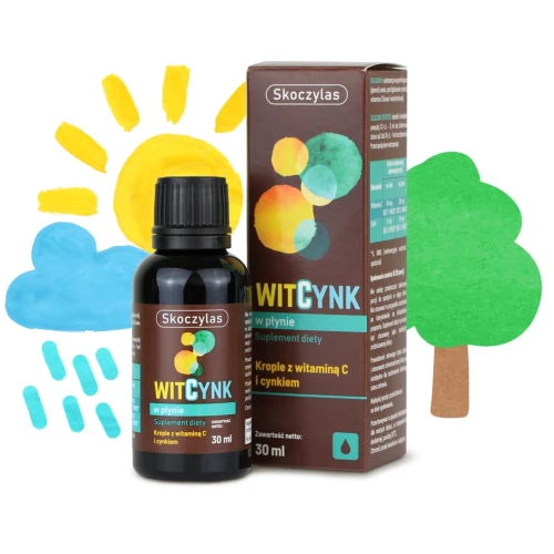 Skoczylas Witcynk witamina C i cynk, 30 ml - Wspiera odporność i prawidłowe funkcjonowanie organizmu - 1