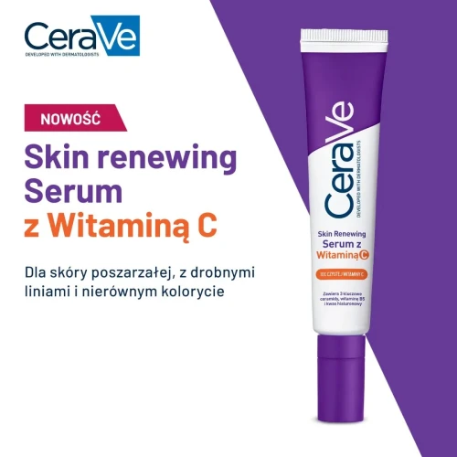 CeraVe Skin Renewing Serum z Witaminą C, 30 ml - Nawilżenie, wygładzenie i wyrównanie kolorytu skóry - 1