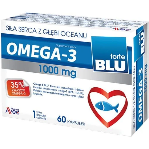 Omega 3 Blu Forte 1000 mg, 60 kapsułek - Olej z ryb morskich – źródło EPA i DHA  - 1