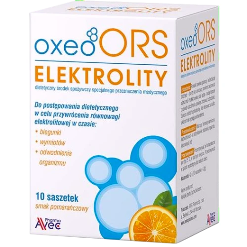 OxeoORS Elektrolity, smak pomarańczowy, 10 saszetek -  Proszek do przygotowania doustnego płynu nawadniającego - 3