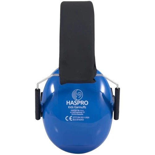 Haspro Kids Earmuffs, niebieskie nauszniki ochronne dla dzieci, 1 sztuka - Certyfikowane, zapewniają ochronę słuchu i izolację od hałasu otoczenia - 4