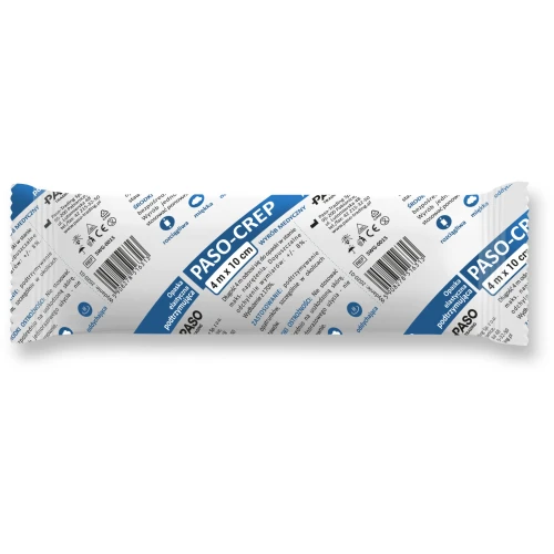 Paso-Crep Opaska elastyczna podtrzymująca 4 m x 10 cm, 1 sztuka - Do bezpiecznego i pewnego mocowania opatrunków - 1