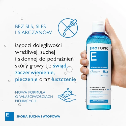 Emotopic Hydro-micelarny szampon kojący Med+, 250 ml - Dla suchej, wrażliwej i atopowej skóry głowy - 3