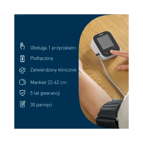 Omron M2+ Connect, ciśnieniomierz naramienny, 1 sztuka - Z automatycznym zapisywaniem pomiarów w aplikacji  - 8