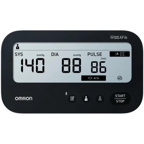 Omron M4 Connect Afib, ciśnieniomierz naramienny, 1 sztuka - Połączenie z aplikacją mobilną umożliwia łatwiejszy monitoring wyników - 1