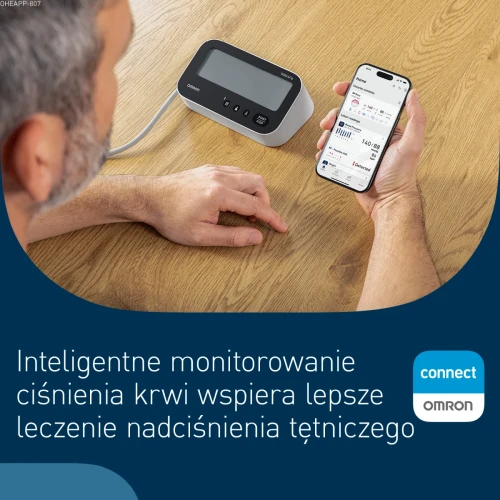 Omron M4 Connect Afib, ciśnieniomierz naramienny, 1 sztuka - Połączenie z aplikacją mobilną umożliwia łatwiejszy monitoring wyników - 7