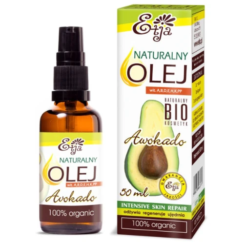 Etja Naturalny olej z awokado Bio, 50 ml - Intensywne nawilżenie, regeneracja i odżywienie skóry suchej i wrażliwej - 1