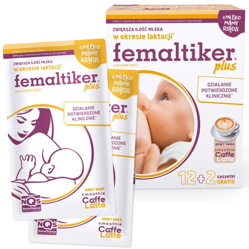 Femaltiker Plus smak caffe latte, 14 saszetek - Zwiększa ilość mleka w okresie laktacji - 2