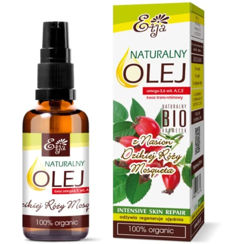 Etja Naturalny Olej z Nasion Dzikiej Róży Piżmowej Bio, 50 ml - Do skóry suchej i naczynkowej - 1
