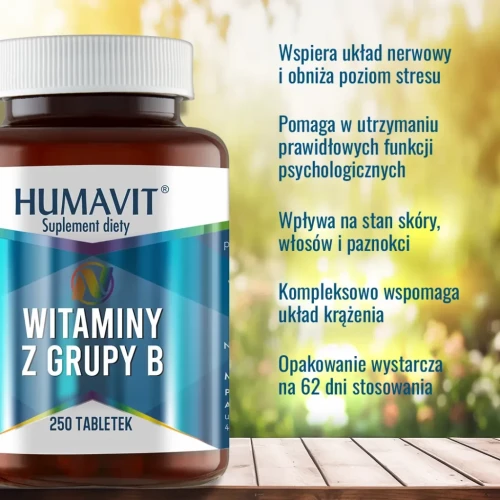 Humavit N Witaminy z grupy B, 250 tabletek - Na bazie drożdży piwowarskich –  źródło witamin  B3 i B6 - 2