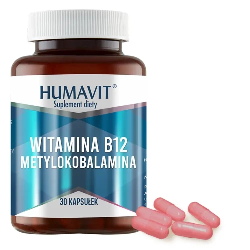 Humavit Witamina B12 Metylokobalamina, 30 kapsułek - Z aktywną formą witaminy B12 - 1