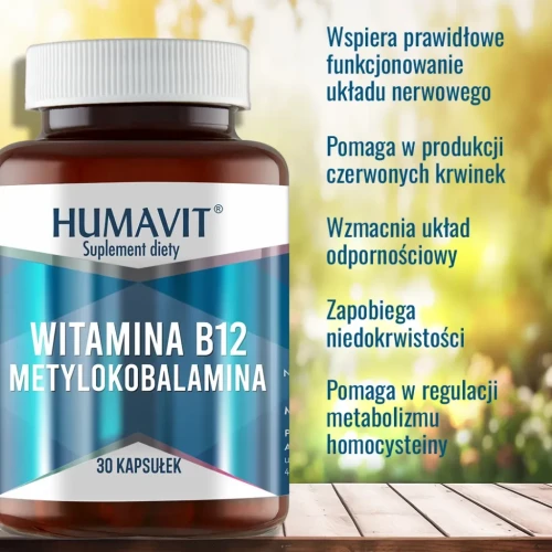 Humavit Witamina B12 Metylokobalamina, 30 kapsułek - Z aktywną formą witaminy B12 - 2