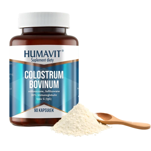 Humavit Colostrum Bovinum, 90 kapsułek - Siara bydlęca – bogactwo witamin z grupy B oraz A, D, E - 1