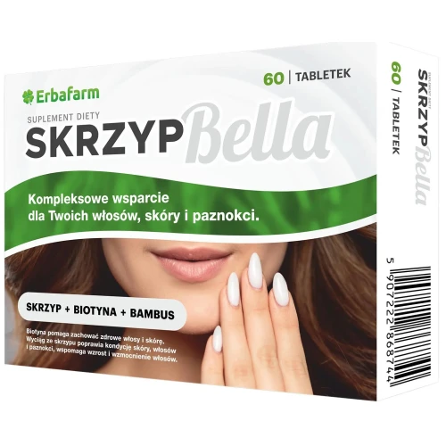 Skrzyp Bella, 60 tabletek - Skrzyp, biotyna i bambus poprawiają kondycję włosów, skóry i paznokci - 1