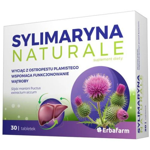 Sylimaryna Naturale, 30 tabletek - Wyciąg z ostropestu plamistego wspomaga funkcjonowanie wątroby - 1