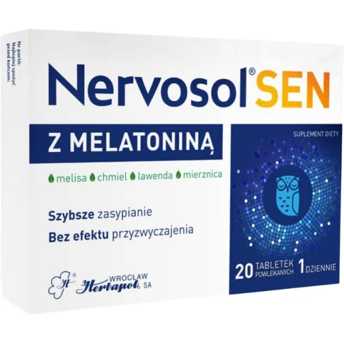 Nervosol Sen z Melatoniną, 20 tabletek - Szybkie zasypianie bez efektu przyzwyczajenia - 2