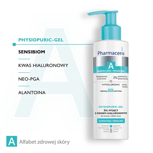 Pharmaceris A Physiopuric-Gel Żel myjący z kwasem hialuronowym do twarzy, 190 ml - Delikatne oczyszczanie i nawilżenie skóry wrażliwej - 2
