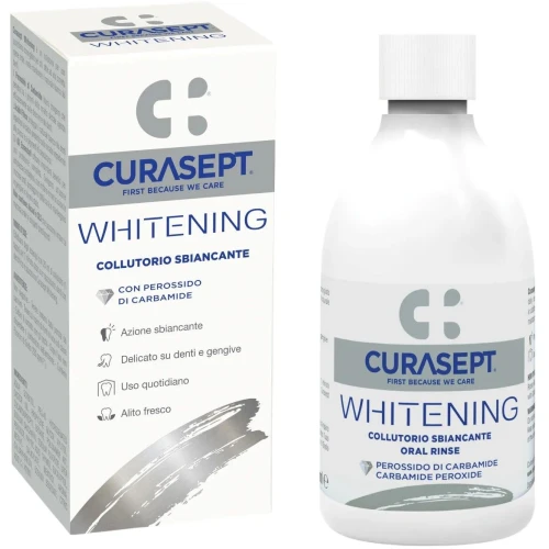 Curasept Whitening Wybielający płyn do płukania jamy ustnej, 300 ml - Skuteczne usuwanie przebarwień i świeży oddech - 1