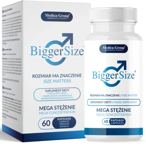 Bigger Size, Rozmiar ma znaczenie, 60 kapsułek - L-arginina, korzeń maca, żeń-szeń amerykański na powiększenie i pogrubienie penisa - 3