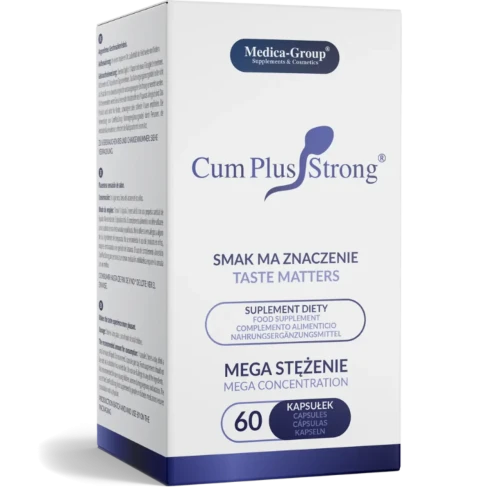 Cum Plus Strong, 60 kapsułek - L-arginina, korzeń maca, żeń-szeń amerykański na poprawę nasienia i mocny wytrysk - 1