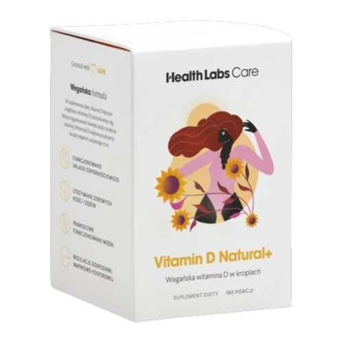 Health Labs Care Vitamin D Natural+, krople 9,9 ml - Płynna witamina D3 dla zdrowych kości i zębów - 1