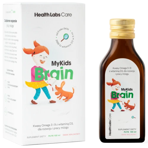 Health Labs Care MyKids Brain, 100 ml - Wspiera rozwój mózgu i koncentrację u dzieci - 1