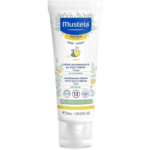 Mustela Bebe Enfant krem odżywczy z Cold Cream, 40 ml - Odżywia, zapewnia długotrwałe nawilżenie, chroni przed czynnikami zewnętrznymi - 1