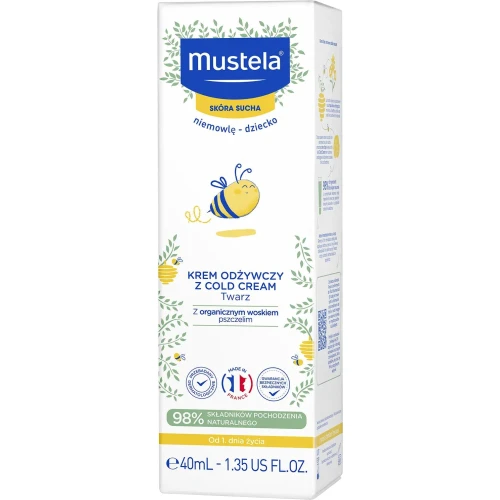 Mustela Bebe Enfant krem odżywczy z Cold Cream, 40 ml - Odżywia, zapewnia długotrwałe nawilżenie, chroni przed czynnikami zewnętrznymi - 2