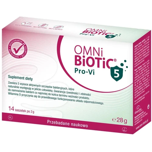 Omni Biotic Pro-Vi 5, 14 saszetek - Wsparcie układu odpornościowego dorosłych i dzieci od 1. roku życia - 1