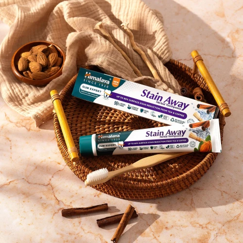 Himalaya Stain Away Pasta przeciw przebarwieniom zębów, 75 ml - Wybielająca pasta do zębów z naturalnymi enzymami - 3
